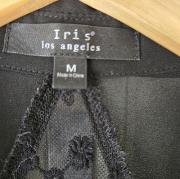 Iris Los Angeles Sheer Jumpsuit Sz M  Women Sleeveless Button Up Collar See Thru - Picture 11 of 16